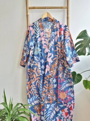 Pure Cotton- Spring Blue Tropical Beach Botanical Forest - Image 4