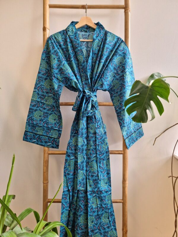 Pure Cotton Kimono-Blue Floral
