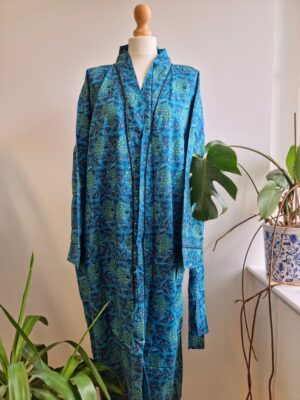 Pure Cotton Kimono-Blue Floral - Image 8