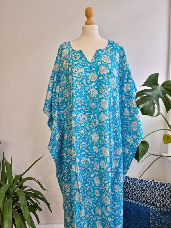 Pure Cotton Kaftan Kimono Spring Bright Turquoise