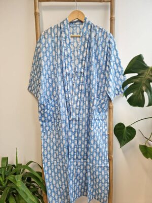 Pure Cotton Kimono Spring Sky Blue shade - Image 5