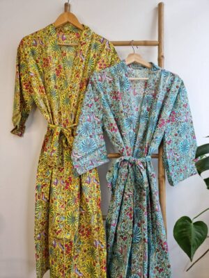 Pure Cotton Kimono in Blue Turquoise Waters shade - Image 7