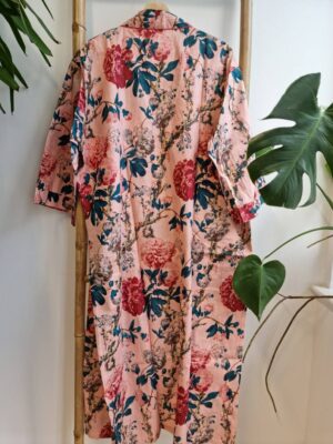 Pure Cotton Summer Kimono in Rose Pastel Peach - Image 5