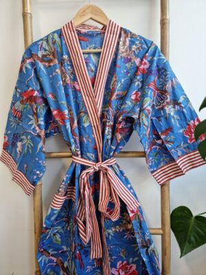 Pure Cotton Kimono in Bright Royal Blue - Image 7