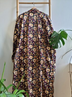 Men’s Cotton Kimono - Regal Mughal Black Beige Red Mustard - Image 5