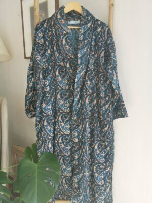 Men’s Cotton Kimono in Regal Paisley - Image 3