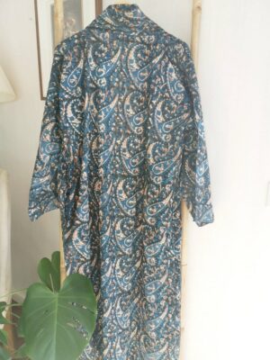 Men’s Cotton Kimono in Regal Paisley - Image 4