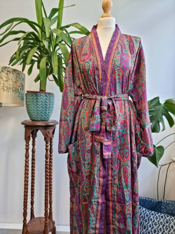 New Silk Sari Boho Kimono Persian Muti shade look