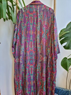 New Silk Sari Boho Kimono Persian Muti shade look - Image 7