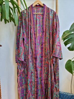New Silk Sari Boho Kimono Persian Muti shade look - Image 8