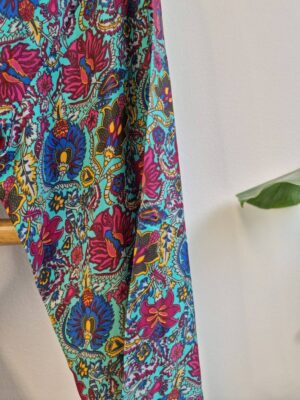 New Silk Sari Boho Kimono in Aqua Turquoise - Image 6