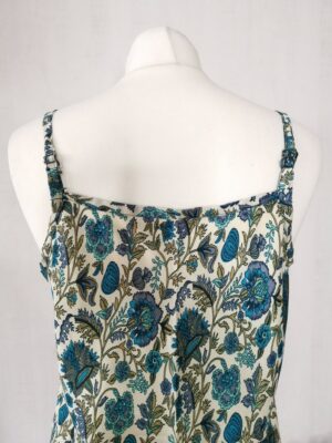 New Silk Slip Dress Kimono in White Turquoise - Image 7