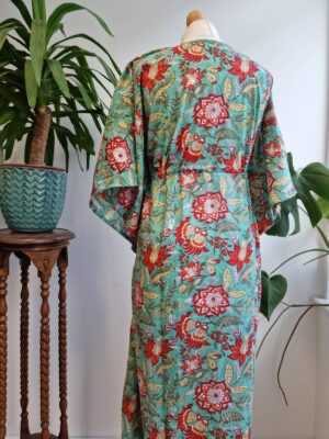 Cotton Kaftan Kimono in Spring Floral Burst - Image 6