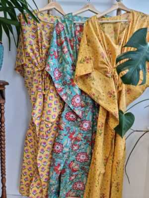 Cotton Kaftan Kimono in Spring Floral Burst - Image 7