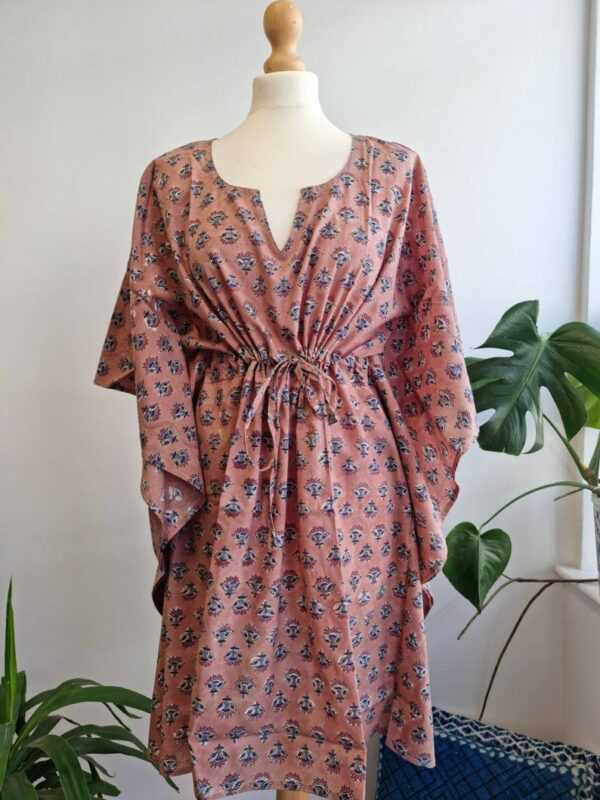 Pure Cotton Kaftan in warm and cool shades