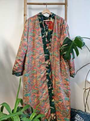 Luxury Velvet House Robe Unisex Kimono in Royal Emerald Green - Image 7
