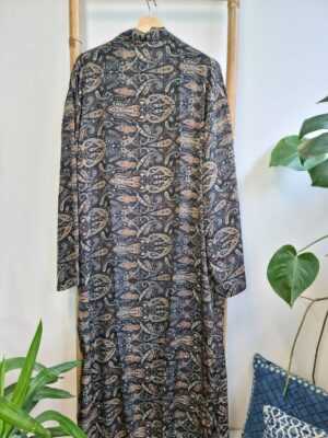 Men's Silk Boho Kimonos in Black Regal Monochromic style - Image 4