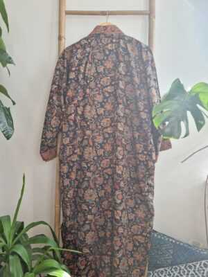 Men's Silk Boho Kimonos in Black Rust Beige Mughal - Image 6
