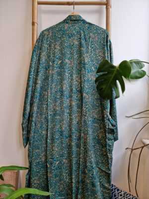 Men's Silk Boho Kimonos Black Beige-Nomad Magic - Image 6