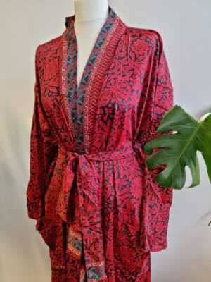 Couple Set Silk Boho Kimonos unisex in Ocean Royal Blue & Aqua Green - Image 5