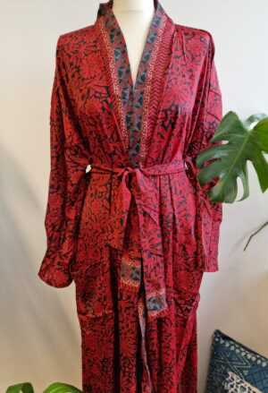 Couple Set Silk Boho Kimonos unisex in Ocean Royal Blue & Aqua Green - Image 6