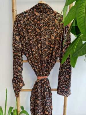 Men's Silk Boho Kimonos Man in Black, Gold, & Beige - Image 6