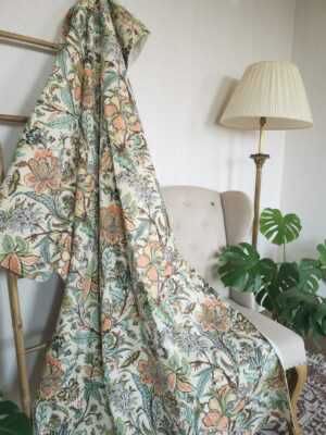 Kantha Pure Cotton Reversible Throw in Pastel White - Image 2