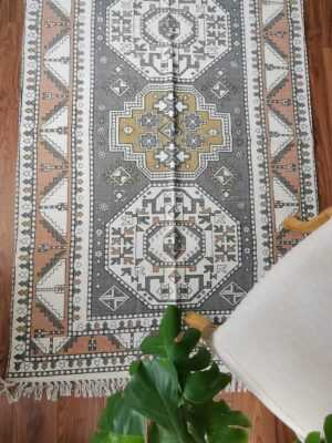 6ft x 4ft Vintage Style Cotton Dhurrie Rug in Bohemian look - Image 4