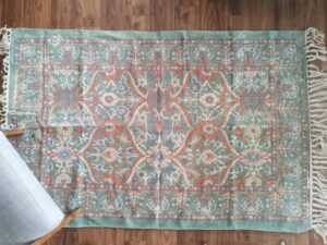 6ft x 4ft Vintage Style Cotton Handwoven Dhurrie Rug in Bohemian Geometric Carpet - Image 2