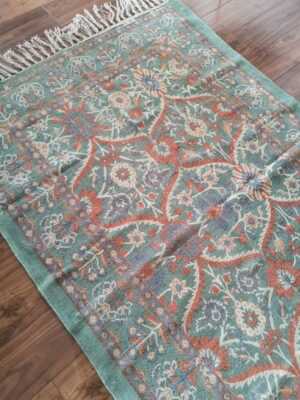 6ft x 4ft Vintage Style Cotton Handwoven Dhurrie Rug in Bohemian Geometric Carpet - Image 3