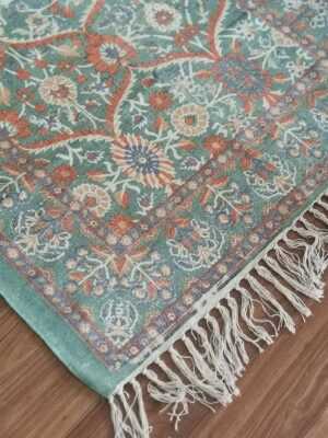 6ft x 4ft Vintage Style Cotton Handwoven Dhurrie Rug in Bohemian Geometric Carpet - Image 6