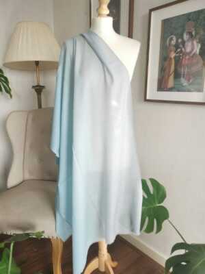 Wool Ombre Pashmina Unisex Reversible Scarf in Sky Blue Pastel - Image 3