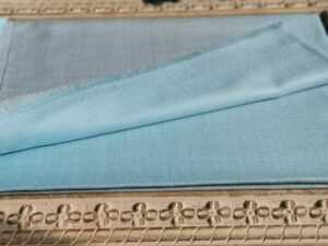 Wool Ombre Pashmina Unisex Reversible Scarf in Sky Blue Pastel - Image 4