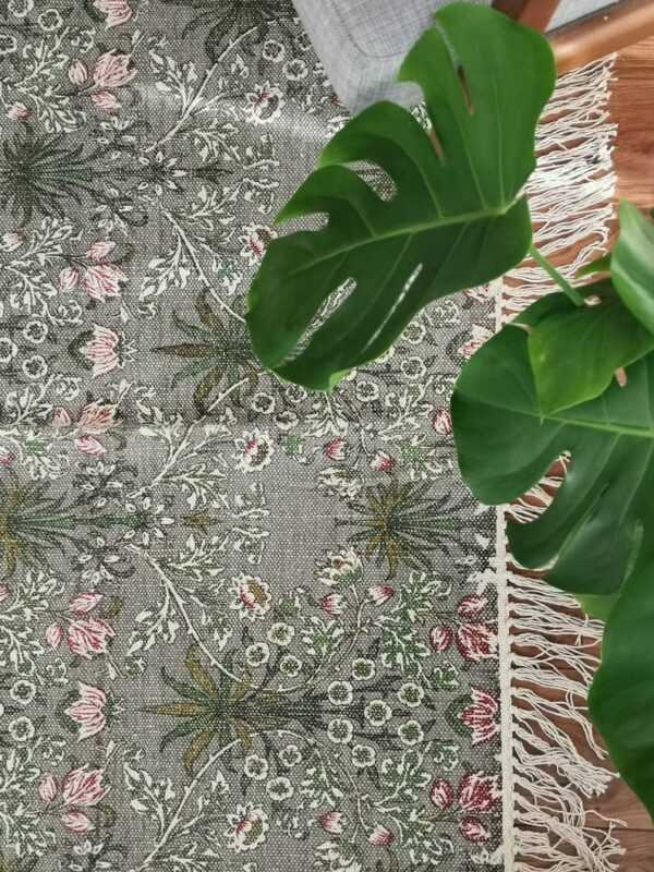 6ft x 4ft Vintage Style Cotton in Pink Boho Geometric