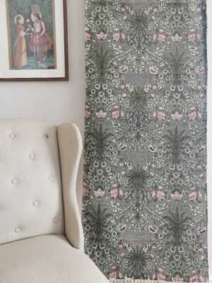 6ft x 4ft Vintage Style Cotton in Pink Boho Geometric - Image 2
