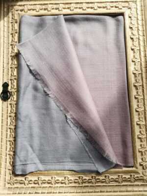 Wool Ombre Pashmina Unisex Reversible Scarf in Pastel Purple Blue - Image 3