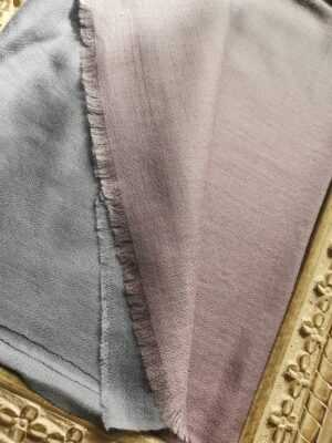 Wool Ombre Pashmina Unisex Reversible Scarf in Pastel Purple Blue - Image 4