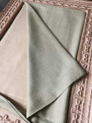 Fine Wool Ombre Pashmina Unisex Reversible Scarf in Pistachio Cream - Image 3
