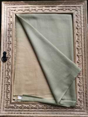 Fine Wool Ombre Pashmina Unisex Reversible Scarf in Pistachio Cream - Image 5