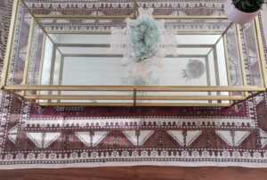 6ft x 4ft Vintage Style Cotton in Red Boho Geometric Carpet - Image 6