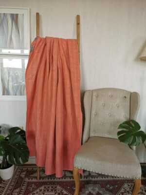 Kantha Pure Cotton Reversible Throw in Bright Peach - Image 6