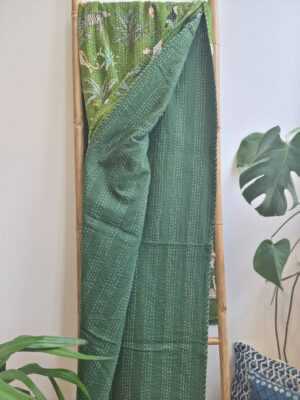 Kantha Cotton Reversible throw in Leopard Tropical Magic - Image 4