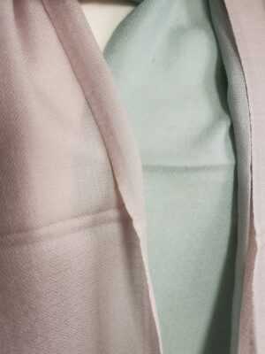 Wool Ombre Pashmina Unisex Reversible Scarf in sea green Blush - Image 2