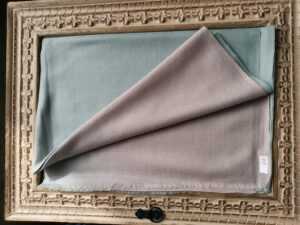 Wool Ombre Pashmina Unisex Reversible Scarf in sea green Blush - Image 5