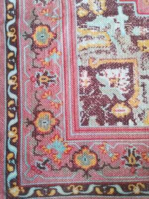 6ft x 4ft Vintage Style Cotton in Peach Cream Pastel - Image 7