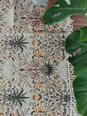 6ft x 4ft Vintage Style Cotton Dhurrie Rug in Orange Bohemian - Image 2