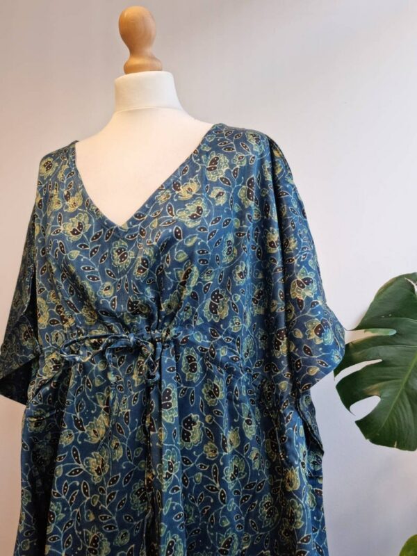 Mashru& Ajrakh Silk Kaftan using vegetable dyes