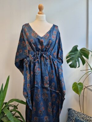 Mashru Silk Kaftan Ajrakh on Persian fabric - Image 2
