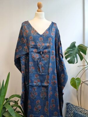 Mashru Silk Kaftan Ajrakh on Persian fabric - Image 3