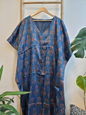 Mashru Silk Kaftan Ajrakh on Persian fabric - Image 4